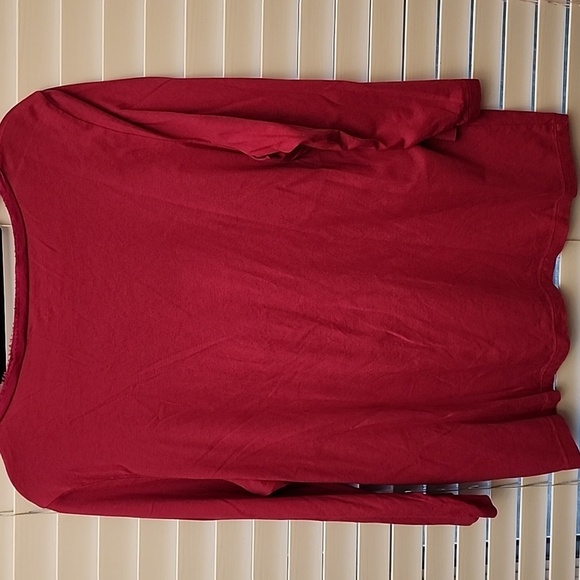 Chicos Dark Pink 3/4 Sleeve Tee with collared ruffle sz 3 (XL) - Picture 5 of 7